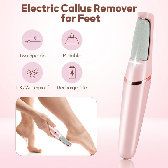 Callus Remover for Feet, Electric Foot Callus Remover Rechargeable Pedicure Tools Smooth Pedicure Wand Electronic Foot File, Feet Care for Removes Dry Hard & Dead Skin Ideal Gift