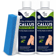 Foot Cure Callus Remover Gel - 2Pcs Strength Foot Callus Remover Gel with Pumice Stone for Dead Skin, Pedicure Spa Tools16oz