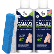 Foot Cure Callus Remover Gel - 2Pcs Strength Foot Callus Remover Gel with Pumice Stone for Dead Skin, Pedicure Spa Tools16oz