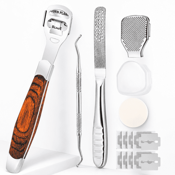 Callus Remover Foot Shaver with Foot File, 10 Pack Blades for Hand Foot Dead Skin Care