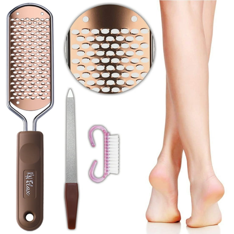Callus Remover Pedicure Kit 3PC [KN FLAX] Large Foot File, Small