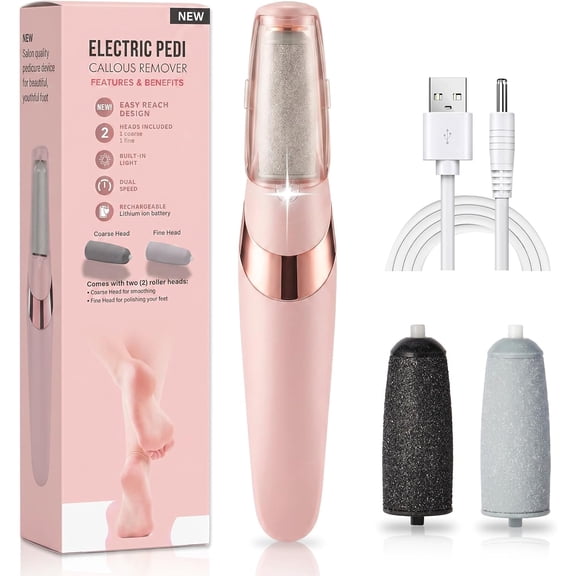 Callus Removers for Feet, Electric Foot Callus Remover Rechargeable with 2 Roller Heads Electronic Foot File Removes Hard Skin for Soft Beautiful Feet, Feet Care Pedicure Tools