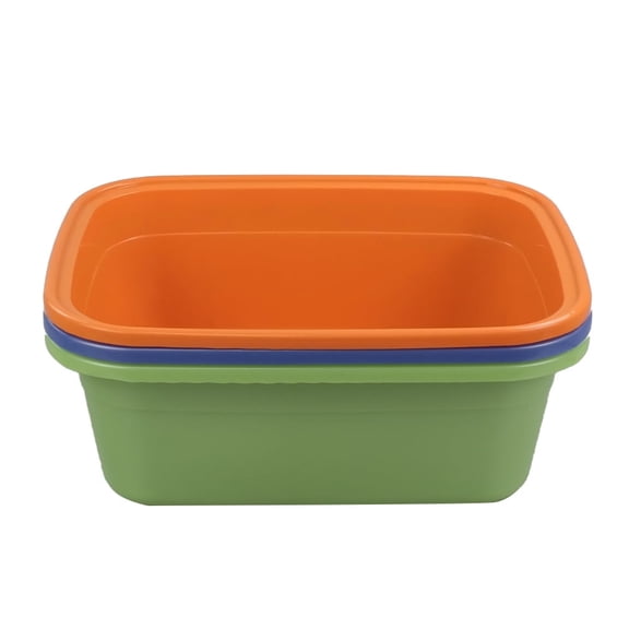 Callyne 18 Quart Large Plastic Dish Pans, Wash Basin, Set of 3