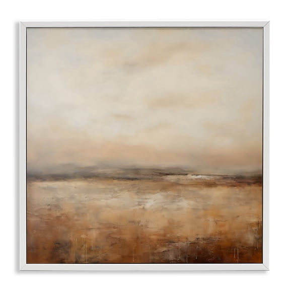 Stupell Industries Calm Abstract Landscape Neutrals White Framed Giclee Art, design by Creative Studio, 24 x 24