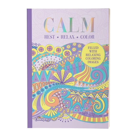 Calm Advanced Coloring Book, by CrownJewlz, (Paperback)