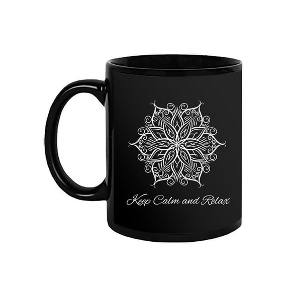 Calm And Relax, Mandala Design Mug - Image by Shutterstock