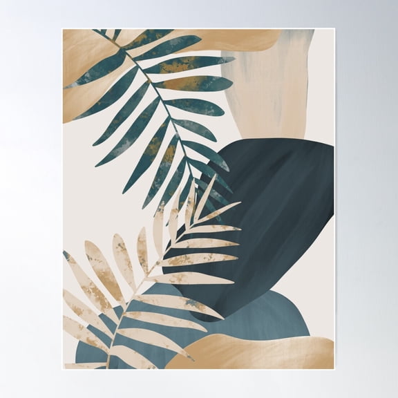 Calm And Relaxed Beige In Blue Poster Wall Art, Modern Wall Decor For Living Room Bedroom, 8x12 UNFRAMED