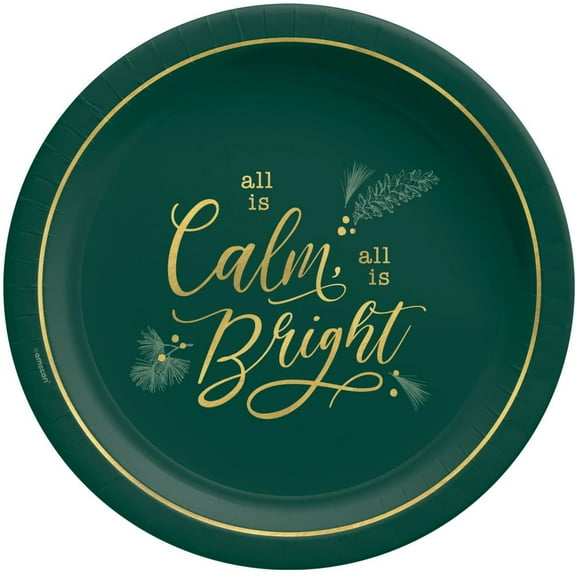 Calm & Bright 10.5-inch Metallic Paper Plates 8 Per Pack