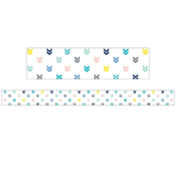 Calm & Cool Colorful Mini Chevrons EZ Border, 48 Feet | Bundle of 2 Packs