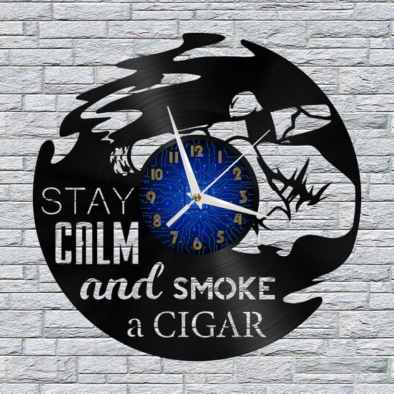 Calm Decoration Vinyl Wall Clock, Vinyl Record Clock Wall Art Silent & Non-ticking(12 inchs B)