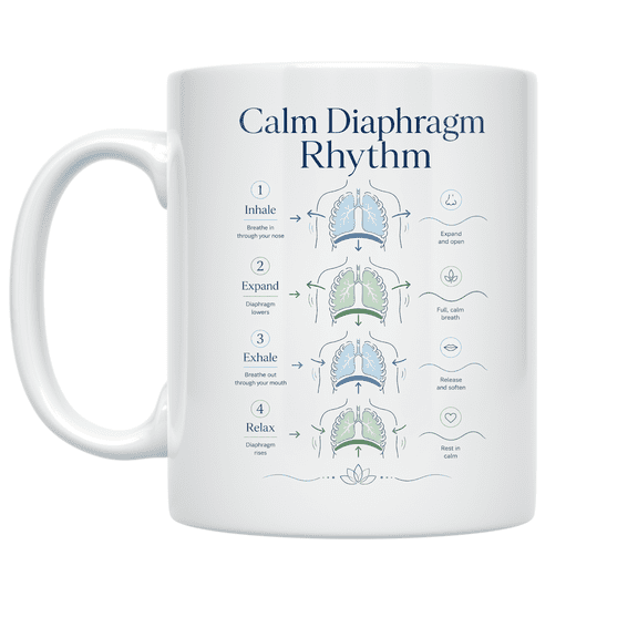 Calm Diaphragm Rhythm - Mindfulness Meditation Seeker - 11 oz Ceramic Coffee Mug