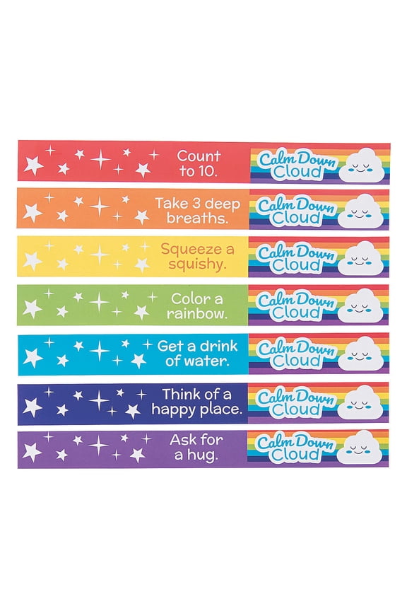 Calm Down Cloud Reminder Bracelets - Educational - 100 Pieces