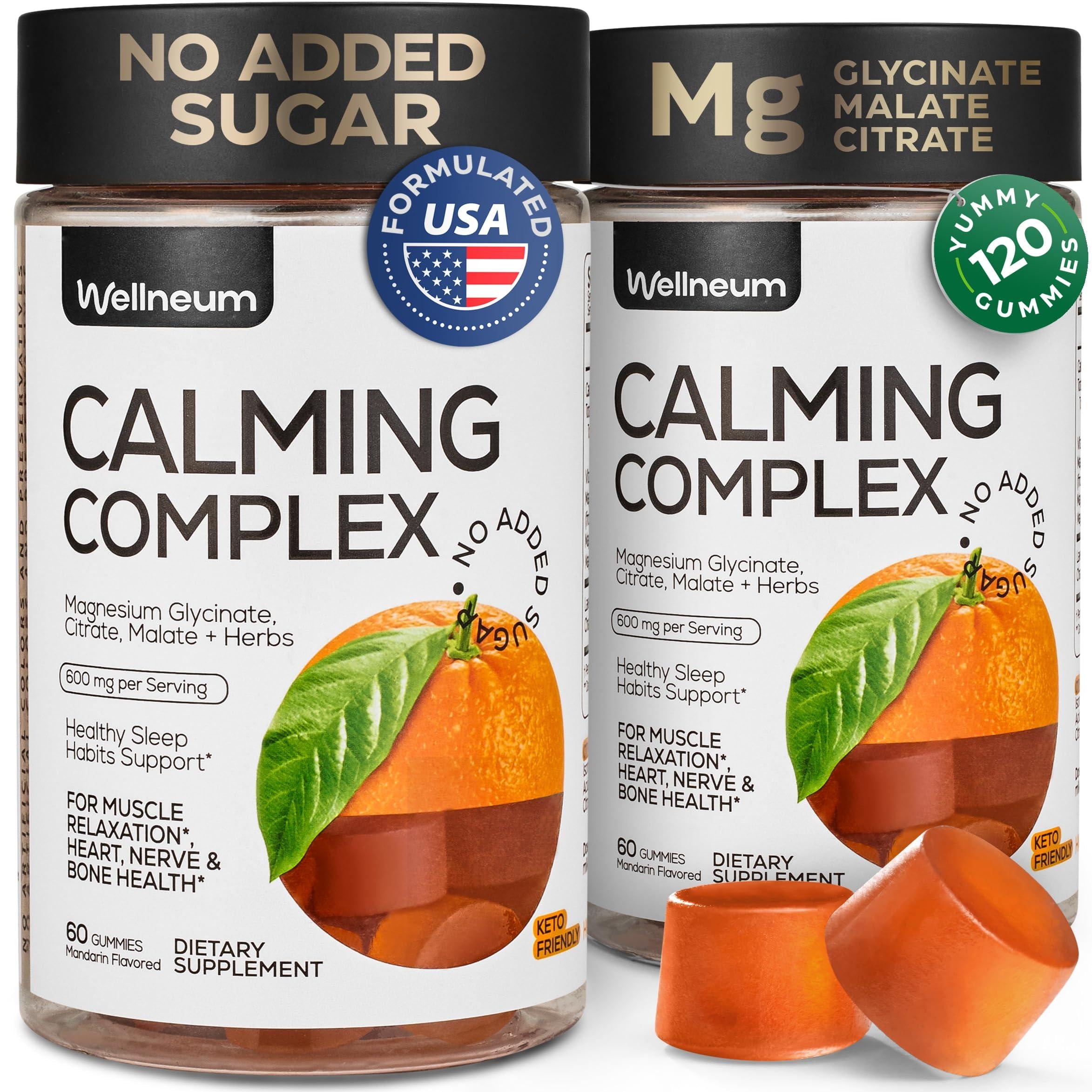 Calm Magnesium Glycinate Gummies for Adults 2 Pack Triple Magnesium ...
