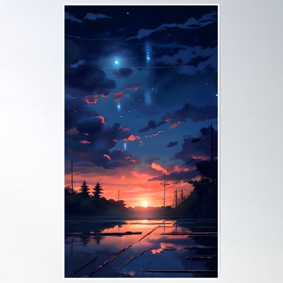 Calm Night Poster Wall Art, Modern Wall Decor, 16x24 UNFRAMED