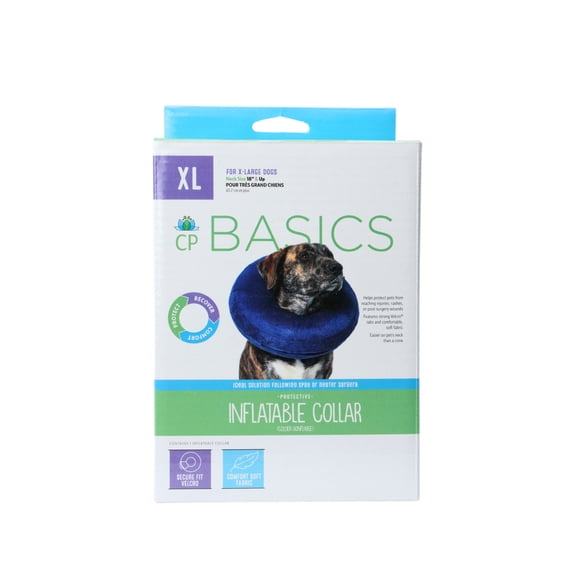 Calm Paws Basics Inflatable Adjustable Collar for Dogs, X Large