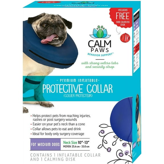 Calm Paws Inflatable Protective Dog & Cat Collar Size: Medium