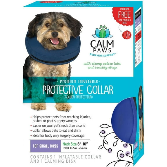 Calm Paws Inflatable Protective Dog & Cat Collar Size Small