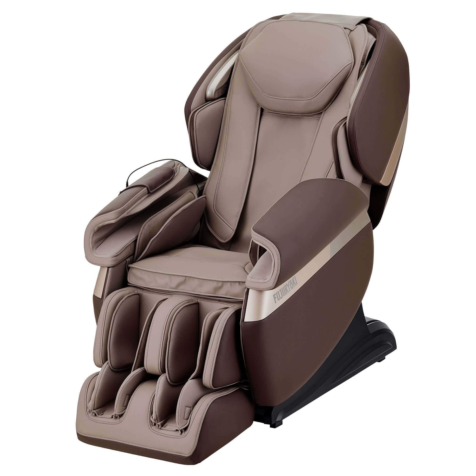 Coffee Faux Leather Recliner Massage Chair with Heated Blanket