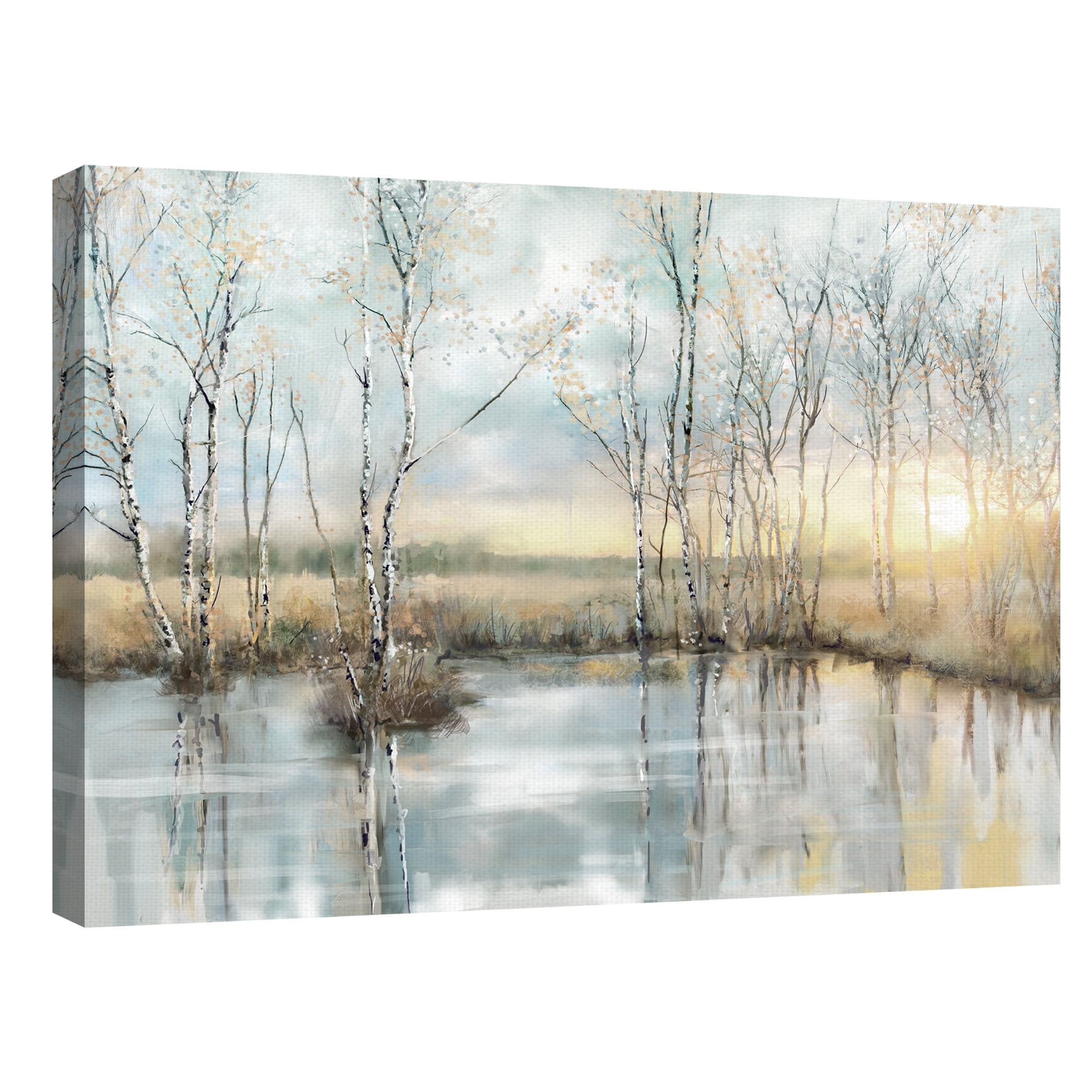 Calm Reflections Sunrise Scenery Canvas Art for Kids