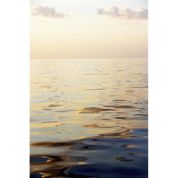Calm Sea Surface with Sunset, Low Angle View Poster Print, 22 x 34 - Large