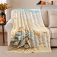 thumbnail image 1 of Calm Seashell Collection Beach Coastal Art, Cozy Friendship Quote Scene, Warm Flannel Blanket for Living Room and Reading Nook, Art Lovers Friendship Gift, Artistic Home Decor, 1 of 9