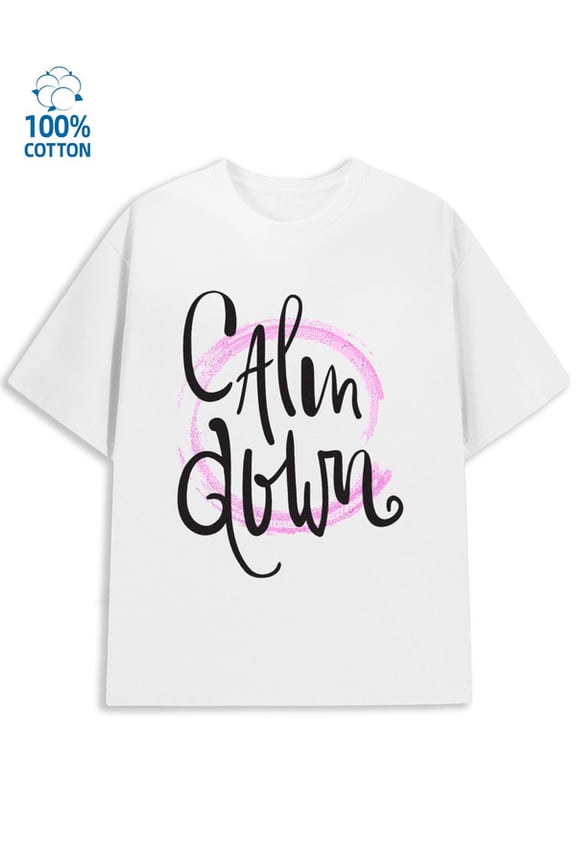 Calm Down Tee Mens lovers white Hip-hop streetwear taylor y2k Trendy Unisex Shirt Cotton tshirts Retro Unisex Shirt Crewneck tshirts Classic Unisex Shirt Printed tshirts