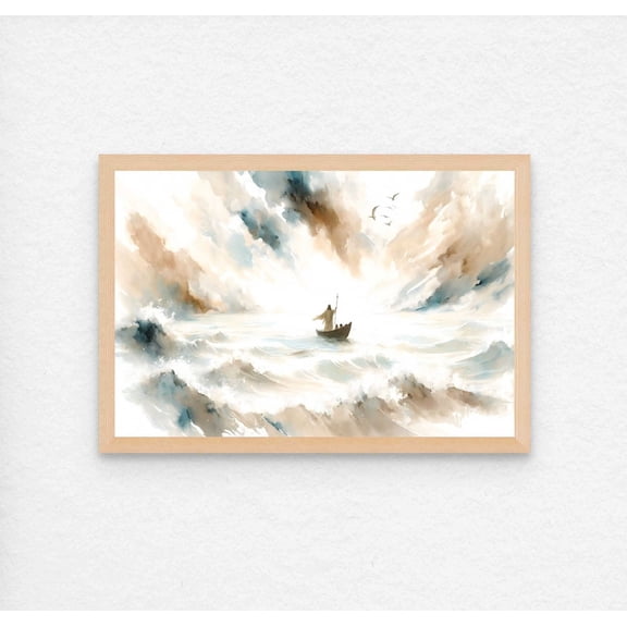 Calm The Storm Christian Art Jesus Bible Verse Wall Art Christ Home Decor Office Wall Art