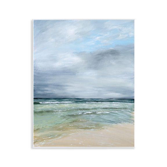 Stupell Industries Calm Waves under Cloudy Sky Wall Plaque Art, design by Georgie Harrison, 14 x 11