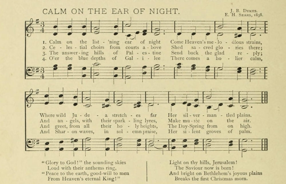 Calm on the Ear of Night Christmas in Song & Story 1891 Canvas Art -  (18 x 24)