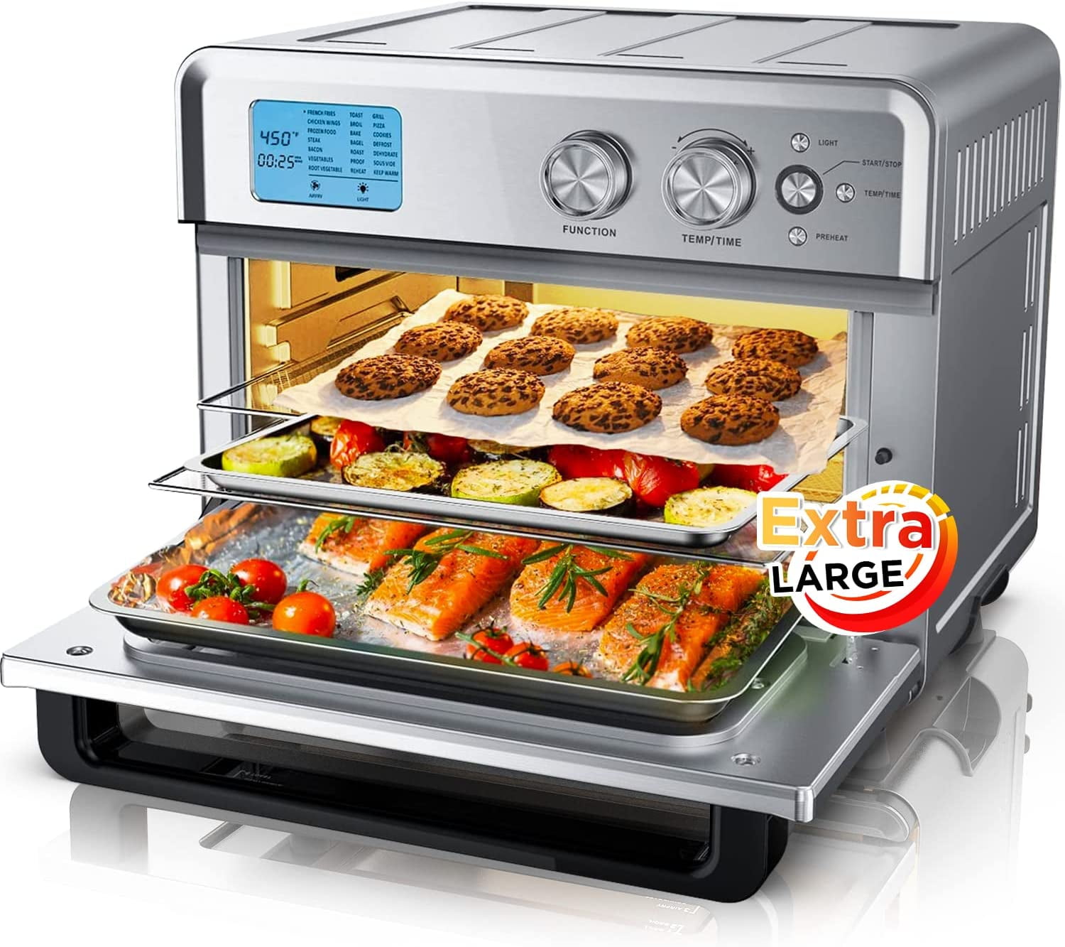 Calmdo CD-AF25EU 1800W 25L Extra-Large Air Fryer Toaster Oven