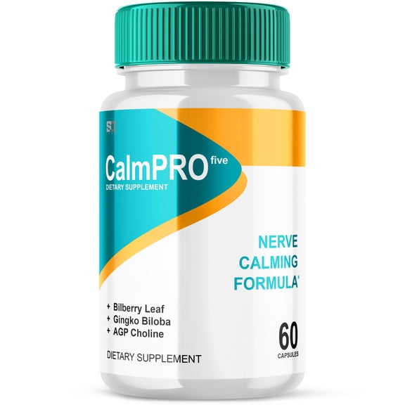 CalmPro 5 Nerve Support Advanced Maximum Strength Calm Pro Five Supplement 60 Capsules