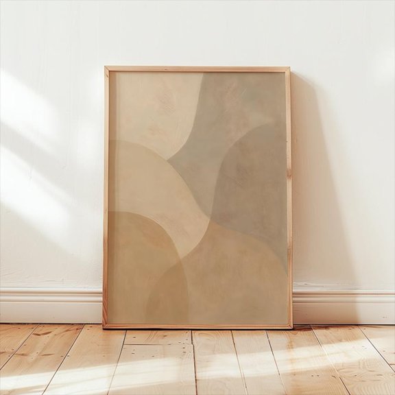 Calming Abstract Poster: Neutral Sand Wall Art, Unframed Canvas Size 12x18