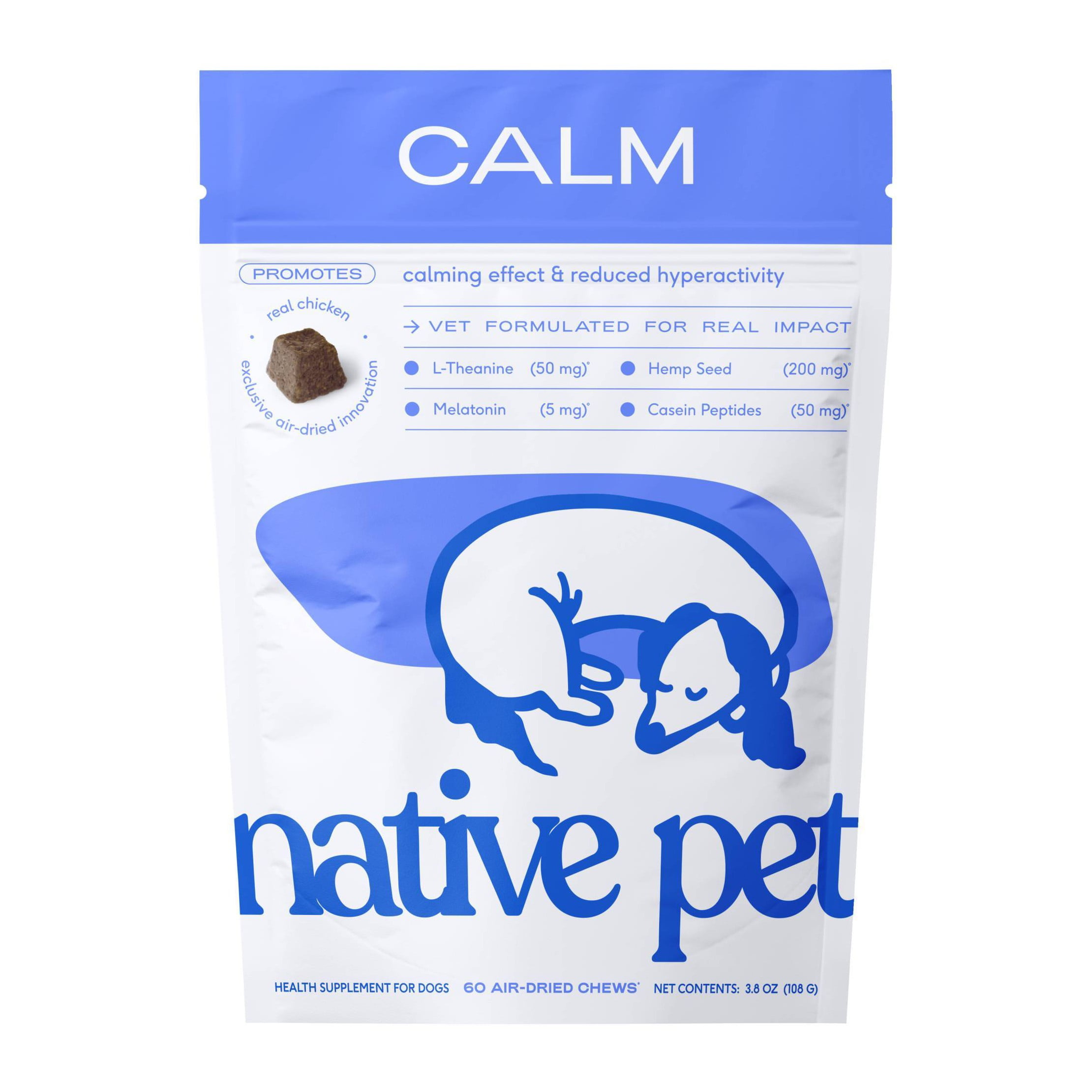 Calming Air-Dried Chews with Chicken for Dogs - 60ct - Walmart.com