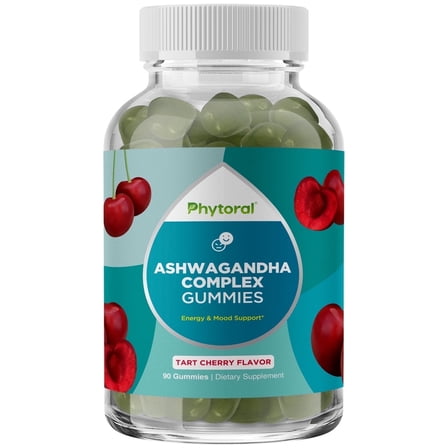 Calming Ashwagandha Gummies for Men and Women - 750mg Equivalent from 30:1 Root Extract with Zinc and Vitamin D - Tasty Adaptogen Stress Gummies for Adults for Energy & Mood Support (90 Servings)