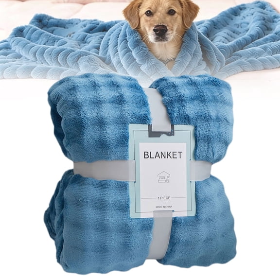 Calming Blankets Fluffy Premium Fleece Pet Blanket Soft Sherpa Throw for Dog Puppy Cat Beige Small (27.56 * 39.37)