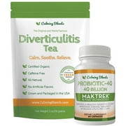 Calming Blends Diverticulitis Tea and Probiotic 40 Billion CFU per serving, 60 Capsules Supports Digestive Health
