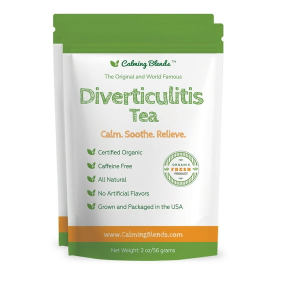 Calming Blends Diverticulitis and Diverticulosis Tea | Certified Organic, Caffeine Free, Supports Digestive Health | 2 Pack NEW