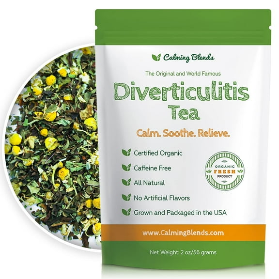 Calming Blends Diverticulitis and Diverticulosis Tea | Certified Organic, Caffeine Free, Supports Digestive Health | 36 Cups