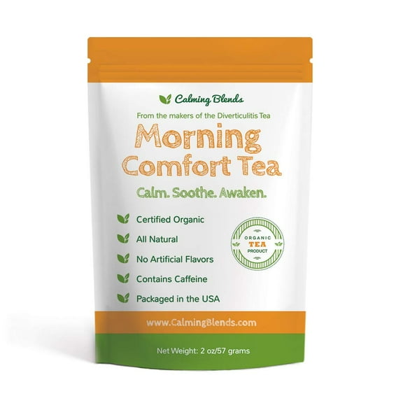 Calming Blends Morning Comfort Tea | Diverticulitis and Diverticulosis Tea, Certified Organic, Supports Digestive Health | 36 cups