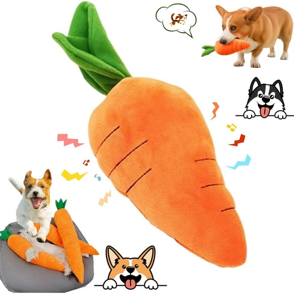 Calming Carrot Dog Toy, The Mellow Dog Calming Carrot, 29.5 Inch Large Sturdy Plush Multi-squeaks Dog Cat Toys, Dog Chew Toys Interactive Dog Toys Dog Toys (Small)