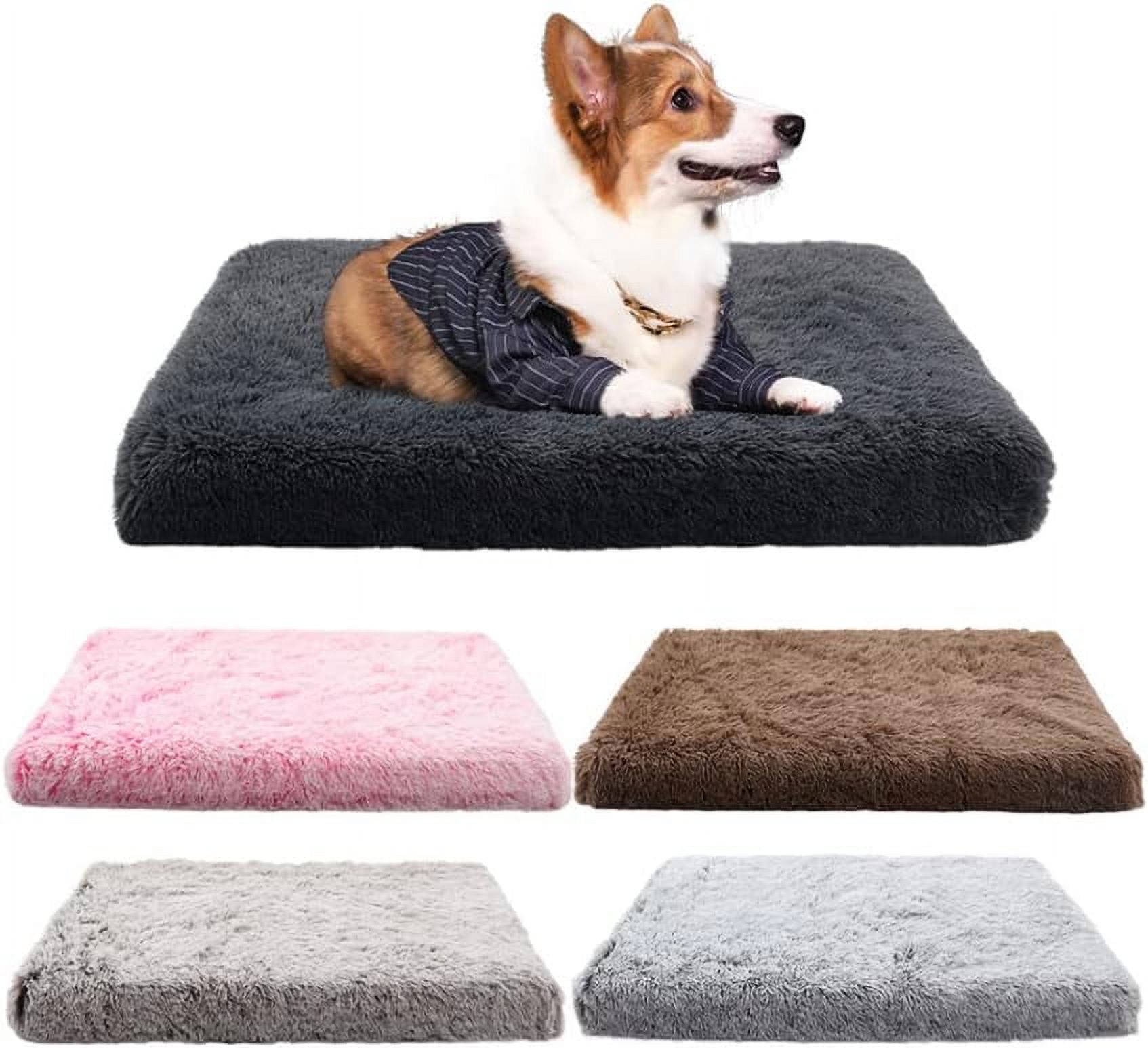 Calming Cat And Dog Bed In And Lux Fur Orthopedic Recular Crate Foam