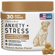 Dog Calming Treats, 30 Anxiety Relief Soft Chews for Dogs - Peanut Butter Flavor