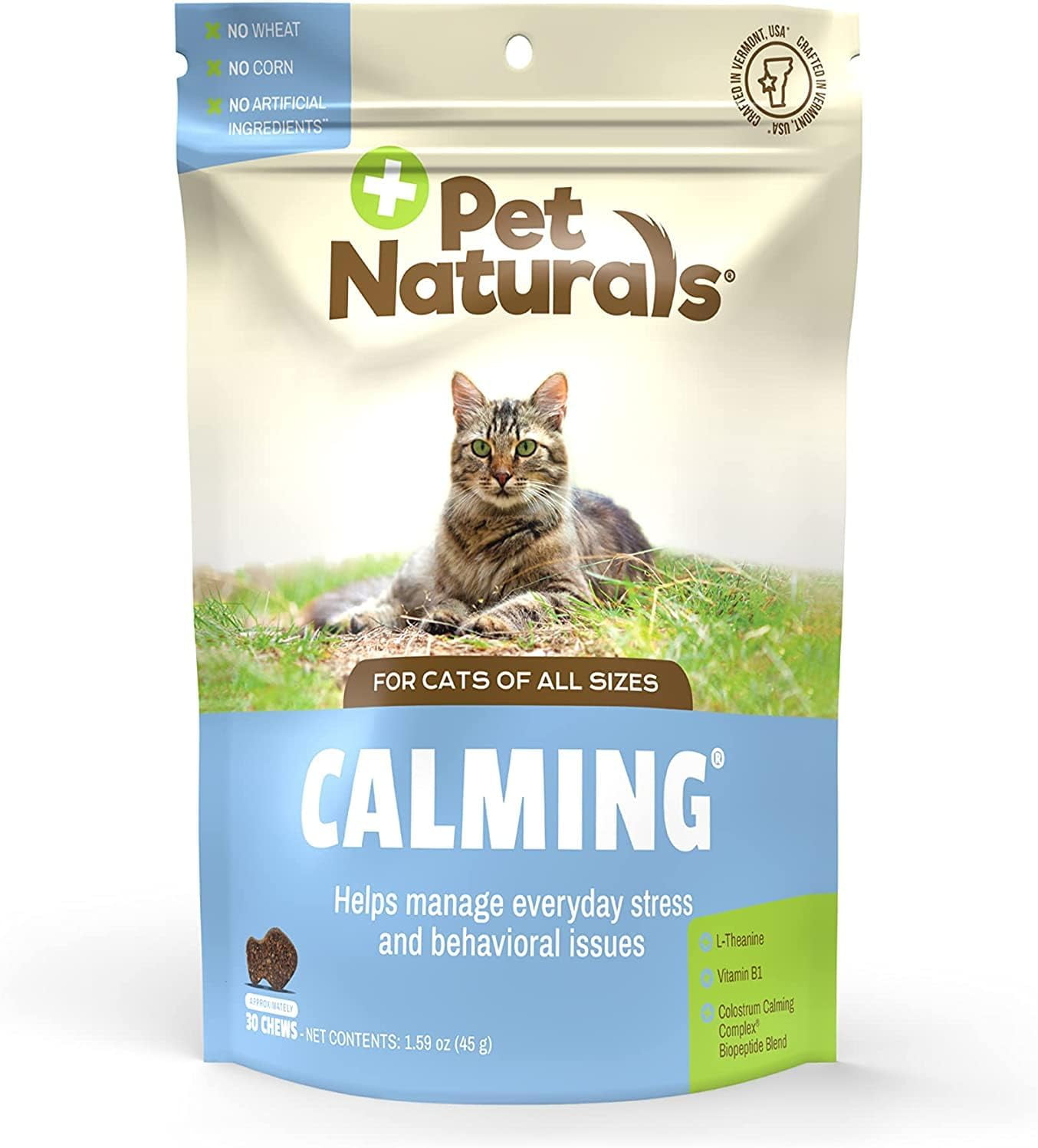 Calming Chews for Cats, 30 Chews - Behavioral Support and Anxiety Relief for Travel, Boarding, Vet Visits and High Stress Situations