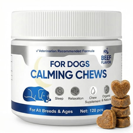 Calming Chews for Dogs, Dog Calming Chews For Anxiety Relief, Helps Stress Relief, Soft Dog Chews 120Count