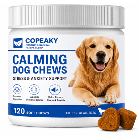 Calming Chews for Dogs, Dog Calming Chews For Anxiety Relief, Helps Stress Relief, Soft Dog Chews 120Count
