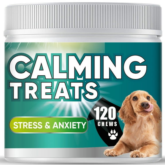 Calming Chews for Dogs, Dog Calming Treats, Stress & Anxiety Relief Treats for Dogs, 120 Chews