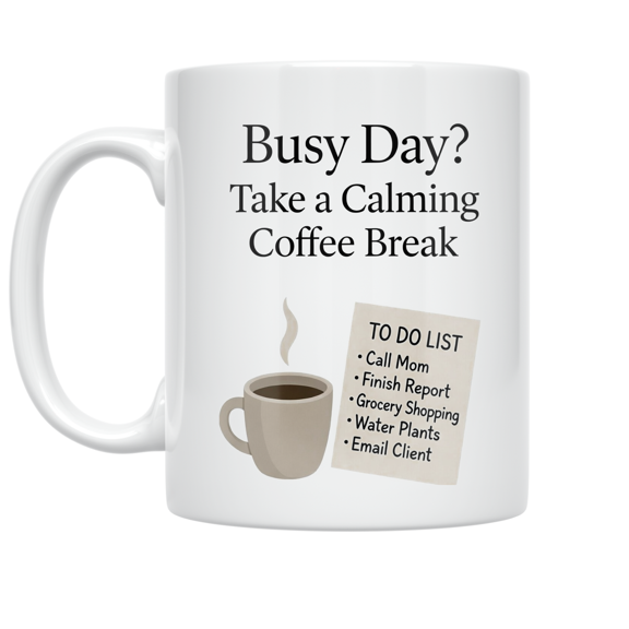 Calming Coffee Break Design - Mindfulness Enthusiast - 11 oz Ceramic Coffee Mug