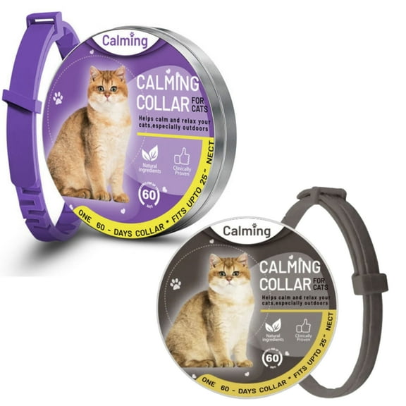 Calming Collar for Cats, Long-Lasting Pheromone Collar Helps Calm Cats for 60 Days, Reduces Stress, Helps Calm Cats from Anxiety, Loud Noises, and Separation, 2 Count