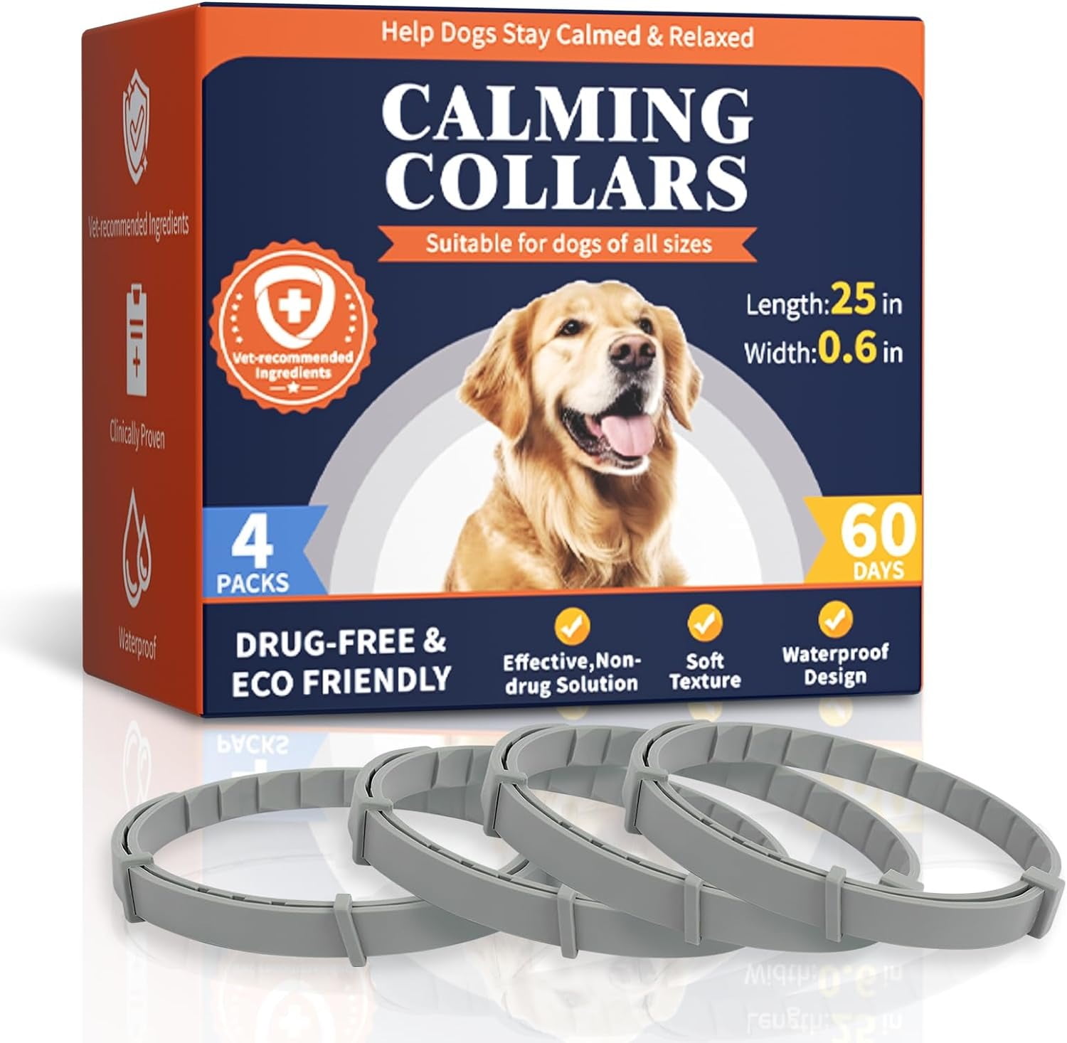 Calming Collar for Dogs 4 Packs Dog Anxiety Relief Pheromone Collars