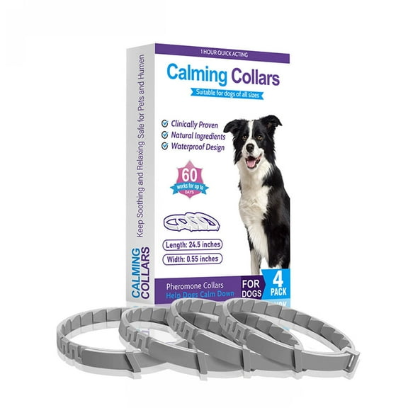 Calming Collar for Dogs 4 Packs Dog Calming Pheromone Pheromones Collars Calm Lasts 60 Days Anxiety Relief Stress Separation Behavior Relieve for Dogs 24 In Adjustable Fit All Small Medium Large Dog